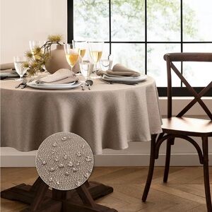 Elegant Tan Tablecloth for Home Dining